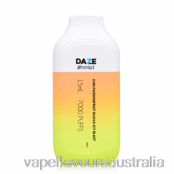 Vape Flavours Australia 7 Daze OHMLET 7000 0% Zero Nicotine Disposable Kiwi Passionfruit Guava Icy Blast